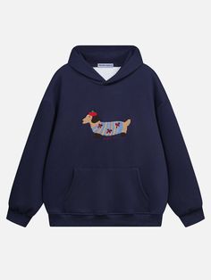 Aelfric Eden Cartoon-Hunde-Kapuzenpullover – Aelfric Eden Summer Y2k Outfits, Aesthetic Outfits Y2k, Y2k Cartoon, 90s Y2k Fashion, Cute Grunge, Dog Embroidery, Hoodies Aesthetic, Alt Clothes, Aelfric Eden