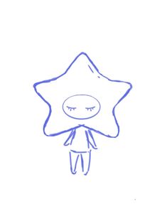 a drawing of a person with a star on their head