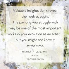 a quote from the artist's journey about painting