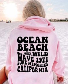 Ocean Beach Hoodie Graphic Print Hoodie Sweatshirt For Leisure, Leisure Graphic Print Hoodie Sweatshirt, Casual Graphic Print Hoodie For Outdoor, Casual Outdoor Hoodie With Graphic Print, White Casual Hoodie With Graphic Design, Casual Pink Hoodie For Outdoor Activities, Trendy Outdoor Graphic Print Sweatshirt, Trendy Outdoor Sweatshirt With Graphic Print, Trendy Graphic Print Sweatshirt For Outdoor