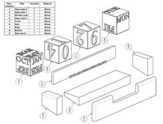 the diagram shows how to make a bench with blocks and numbers for each piece in it