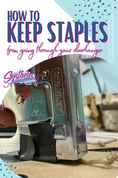 A hack for altering a standard staple gun so the staples won't go through to the front side a wood door hanger How To Hang Door Hangers, Door Rounds, Cricut Wood, Stabilized Wood