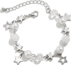 Trendy Star Bracelet For Party, Trendy Metal Charm Bracelet With Star Charm, Trendy Star-shaped Bracelets For Party, Trendy Star Charm Bracelet, Trendy Star-shaped Party Bracelet, Y2k Jewelry Amazon Gem Bracelets, Jewelry Y2k Bracelets, Adjustable White Bracelet With Star Charm, Adjustable Silver Y2k Bracelets