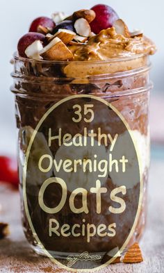 healthy overnight oats recipe in a jar