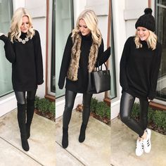 Christmas Leather Pants Outfit, Leather Pants Christmas Outfit, Black Leather Pants Outfit Dressy, Leather Pants Outfit Dressy, High School Reunion Outfit, Leather Leggings Outfit Winter, Black Leather Leggings Outfit, Faux Leather Pants Outfit, Christmas Outfits Dressy