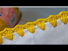 the stitching is being worked on with yellow thread