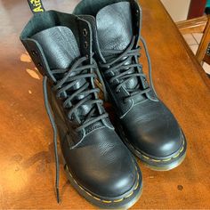 Dr. Martens 1460 Women’s Pascal Virginia Leather Boots Size 7. Like New. No Box. Never Worn. Black Color. Women’s Shoes. Combat Boots Classic Black Combat Boots With Leather Sole, Classic Black Combat Boots With Leather Lining, Classic Black Moto Boots With Leather Lining, Black Leather Work Boots With Leather Footbed, Classic Black Lace-up Boots With Leather Footbed, Black High-top Lace-up Boots With Leather Lining, Classic Black Leather Lace-up Boots, Classic Black Leather Combat Boots, Black Leather Combat Boots With Leather Footbed