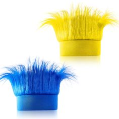 PRICES MAY VARY. Reliable 2-Piece Hair Headband Set: Each hairy headband contains two fun, crazy Hair headbands in blue and yellow. These troll hair wigs are easily adjustable and secured with hair clips, our fluffy stretchy costume Headband is convenient to carry and reusable, ensuring maximum comfort throughout the day Eye-catching, Exquisitely Engaging design: This Party Costume accessories feature vibrant blue or yellow hair that shines with elegance, standing tall and proud. Feel the fullne Troll Wig, Troll Costume, Spirit Day, Headband Crafts, Crazy Hat Day, Hat Day, Sports Event, Hair Headband, Crazy Hats