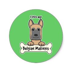 a sticker with a dog on it that says i love my belgan malniis