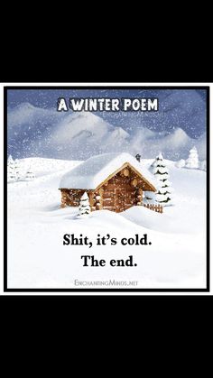 a winter poem with a cabin in the snow