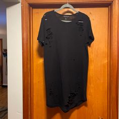 Forever 21 Ripped Short Tshirt Dress Size 0x New With Tags! Forever 21 Black Short Sleeve T-shirt, Forever 21 Black Crew Neck T-shirt, Short Tshirt, Forever 21 Black Dress, Ripped Tshirt, Orange Mini Dress, Long Sleeve Mesh Dress, Skater Style Dress, Orange Floral Dress