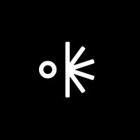 a black and white logo with the letter k