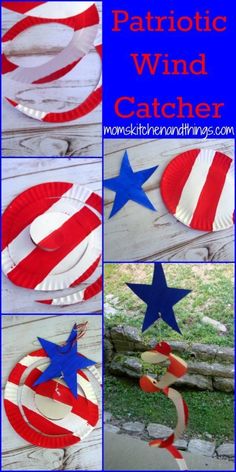 patriotic wind catcher made out of paper plates