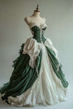 1700s Royalty Aesthetic, Fairy Gowns Princesses, Layered Vintage Dresses, Unique Bodice Designs, Dresses From 1800s, Sky Inspired Dress, Romantic Period Dress, Historical Ball Gowns, Victorian Style Prom Dress