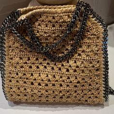 New Bag, No Bust Bag Crocheted Purse, Stella Mccartney Handbags, Stella Mc, Stella Mccartney Falabella, Stella Mccartney Bag, Vegan Handbags, Gold Handbags, Mini Tote Bag, Bag Trends