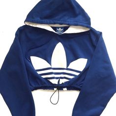 Reworked Adidas, Blue Crop Top