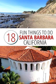 18 Fun things to do Santa Barbara California. Beaches and red tile roof tops of Spanish style architecture of Santa Barbara courthouse. Santa Barbara Courthouse Wedding, Santa Barbara Courthouse, California Travel Guide, Beach Santa, Oregon Travel, Courthouse Wedding