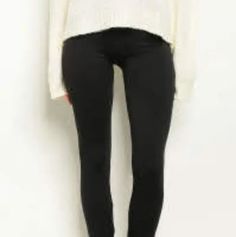 Black Leggings - The Fix Clothing Thick Winter Leggings, Fix Clothing, The Fix, Black Faux Leather Leggings, Fleece Leggings, Winter Leggings, Favorite Sweater, Black Fleece, Grey Leggings