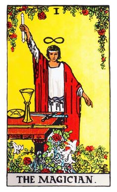 the magician tarot card is shown in this image