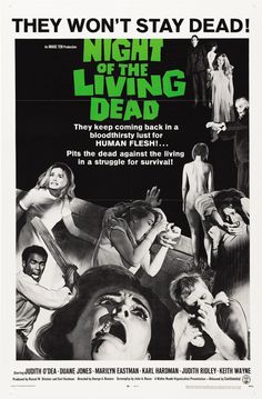 A Noite dos Mortos Vivos (Night of the Living Dead, George A. Romero) Film Night, Best Zombie, Horror Vintage, Zombie Movies, Film Vintage, I Love Cinema