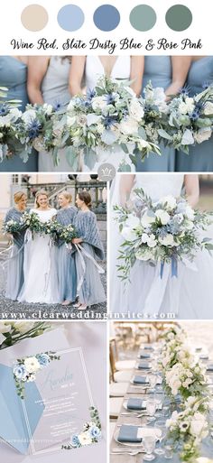 the wedding color scheme is blue and white