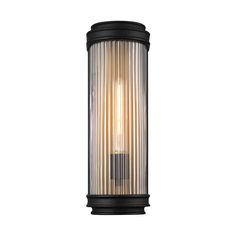 Bristol Outdoor 15" Wall Light, Reeded Glass Wall Sconce, Matte Black and Brass Reeded Glass Wall, Reeded Wall, Bath Outdoor, Indoor Lanterns, Transitional Spaces, House Organization, Outdoor Wall Mounted Lighting, Star Lights, Reeded Glass