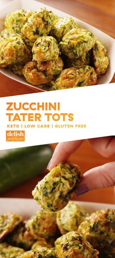 zucchini tater tots are being held up