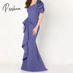 Elegant Lavender Mermaid Mother Of The Bride Dresses Off The Shoulder Long Satin Slim Formal Occasion Evening Dress Satin Pattern, Dresses Off The Shoulder, Drape Sleeves, Dress Picture, Bride Dresses, Style Classic, Color Card, Mother Of The Bride Dresses, Formal Occasion