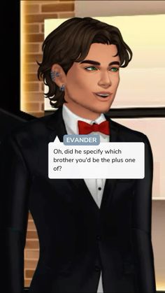 an animated image of a man in a tuxedo with the text evander on his face