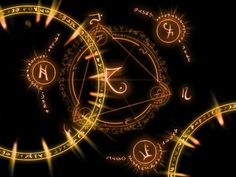 the zodiac sign is surrounded by other astrological symbols on a black background with gold sparkles