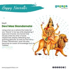 happy navrati day with devii maa skaanamatta and lion