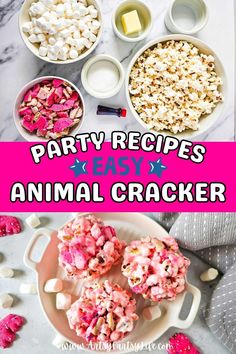 party recipe for the best animal crackers with marshmallows and sprinkles