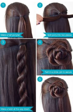 - 25 Easy Hairstyles for long hair Tutorial Chignon, Rose Bun, Hair Bun Tutorial, Fishtail Braid, Hairstyles Men, Easy Hairstyles For Long Hair, About Hair, Hair Designs