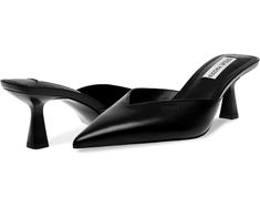 Women's Steve Madden Mod | Zappos.com Chic 4-inch Kitten Heels For Fall, Sleek Kitten Heels With 4-inch Heel For Spring, Sleek Almond Toe Mules With 4-inch Heel, Pointed Toe Mules With 4-inch Heel For Work, Classic Mules With 4-inch Heel For Spring, Classic Spring Mules With 4-inch Heel, Trendy Mules With Reinforced Heel, Sleek Synthetic Slip-on Mules, Sleek Open Heel Kitten Heels For Spring