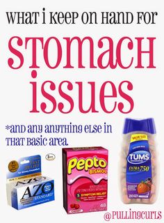 The tummy drugs (or stomach medicine, if you're a grown-up) that I keep on hand for our family.  Includes all meds from the abdomen, not all stomach related. ;) Stomach Medicine, Stomach Remedies, Easy Fast Dinner Recipes, First Aid Tips, Nutrition Certification, Stomach Issues, Diy Health, Grown Up, Body Health