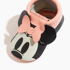 Presenting the FP x Disney Baby Minnie Mouse Custom Baby Shoes, the delightful fusion of comfort, style, and a sprinkle of Minnie's charm for your little one's dainty toes. These precious shoes are meticulously crafted with utmost care and attention to detail, ensuring the highest level of comfort and safety for your baby. We recognize that every baby is as unique as Minnie's bow, and that's why our Customized Minnie Baby Shoes allow you to create a pair as special as your little one! Whether yo Gift Booties With Rubber Sole And Round Toe, Gift Rubber Sole Round Toe Booties, Adjustable Booties With Soft Sole And Round Toe, Cute Pink Booties With Soft Sole, Pink Round Toe Booties For First Birthday, Cute Soft Sole Booties As Gift, Cute Non-slip Leather Booties, Cute Closed Toe Booties For First Birthday, Cute Leather Non-slip Booties