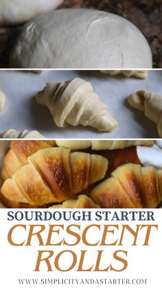 Golden sourdough crescent rolls on a baking tray, fresh from the oven. Creasant Roll Recipes, Easy Homemade Rolls, Sourdough Dinner, Sourdough Rolls, Sourdough Bagels, Homemade Rolls, Artisan Bread Recipes