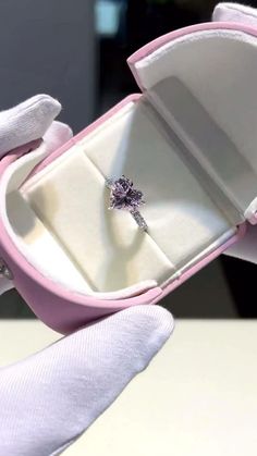 Purple Heart Diamond Ring, Purple Ring Aesthetic, Ring Box Aesthetic, Purple Wedding Ring, Purple Heart Ring, Purple Wedding Rings, Purple Diamond Ring, Purple Jewellery