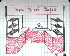 a drawing of a baby's changing table and crib with the words spar bab's crafts above it