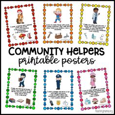 the community helpers printable posters are great for kids to use in their homes