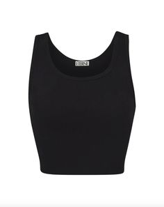 Designed by Eterne. Our favorite basic cropped tank. An essential item in every wardrobe. Fit: Fits true to size. Designed for a slim fit. Model is 5'10" & is wearing a size small. Materials + Care: 48% Cotton, 48% Modal, 4% Spandex. Machine wash cold. Non-chlorine bleach. Tumble dry low. Cool iron. Do not dry clean. Also available in Ivory Return Policy Everyday Scoop Neck Seamless Crop Top, Casual Seamless Crop Top For Everyday, Basic Sleeveless Crop Top For Everyday, Seamless Cropped Tank Top, Fitted Tank Crop Top For Everyday, Everyday Fitted Tank Crop Top, Everyday Cropped Athleisure Tank Top, Black Cropped Hem Crop Top For Summer, Black Crop Top With Cropped Hem For Summer