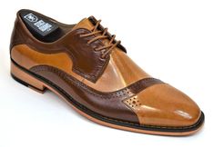 Men's Dress Shoes Oxfords By STACY ADAMS : Modified Cap Toe Oxford Tan/Cognac 2-Tone Lace Up Buffalo Leather Upper Leather Lining Non Leather Outsole Medium (D) Width Fully Cushioned Insole With Memory Foam For Extra Comfort Approx. 1 Inch Heel Accessories Banded Collar Shirts Bow Ties Casual Shoes Clergy Robes Clergy Shirts Dress Belts Dress Boots Dress Shirts Dress Shoes Dress Socks Dress/Casual Sandal Hats Men's Suits Other Over Coat Sport Coat Tuxedo Tuxedo Shoes Two Piece Outfits Men's Dres Brown Cap Toe Shoes For Semi-formal Occasions, Brown Goodyear Welted Dress Shoes With Snip Toe, Brown Snip Toe Dress Shoes With Goodyear Welt, Brown Goodyear Welted Snip Toe Dress Shoes, Fitted Brown Leather Shoes With Snip Toe, Fitted Brown Dress Shoes, Fitted Brown Cap Toe Oxfords, Brown Snip Toe Shoes For Derby, Clergy Robes