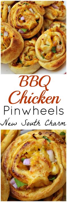 the cover of bbq chicken pinwheels is shown