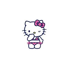 a hello kitty wallpaper with a pink bow on it's head and chest