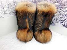 Exclusive high fur boots from natural fur of raccoon. These boots will take care of your feet up to 50 degrees Celcius below zero. Lined by a genuine sheepskin. ADVANTAGES Only high quality materials inside. 3 insoles: main, felt and natural sheep fur. Sole made of TEC (thermoplastic rubber): provides excellent adhesion, high resistance to deformation, low temperatures and bad weather, guarantees complete watertightness. --------------------------------------------------------------------------- High Fur Boots, Yeti Boots, Men Snow Boots, Fur Winter Boots, Below Zero, Pretty Shoes Sneakers, Aesthetic Grunge Outfit, Fur Shoes, Faux Fur Boots