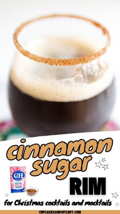 This easy Cinnamon Sugar rim idea is great for Christmas cocktails and mocktail! You can even use it to serve coffee and hot chocolate! Easy Holiday Cocktail Recipes, Cinnamon Sugar Rim, Coffee And Hot Chocolate, Pumpkin Beer, Pretty Cocktails, Cocktail And Mocktail