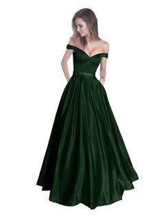 You will love the simple style and luxury prom dress. featuring a timeless off-the-shoulder sleeve and elegant a-line silhouette. it is a versatile style that you can wear to a special occasion party or as a bridesmaid dress, or wedding guest dress.

Satin

Sweetheart Neckline

Off The Shoulder

Lace Up
A Line
Belt
With Padding 
With Pockets Sweetheart Evening Dress, Off Shoulder Evening Dress, Satin Ball Gown, Trendy Prom Dresses, Dresses Satin, Prom Dresses 2018, Prom Dresses With Pockets, Long Evening Gowns, A Line Prom Dresses