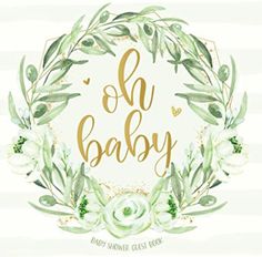 an image of a baby with flowers and leaves on the front, in gold lettering