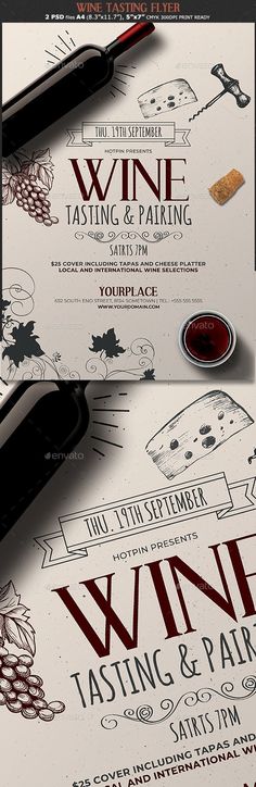 wine tasting and parking flyer template - flyers print templates