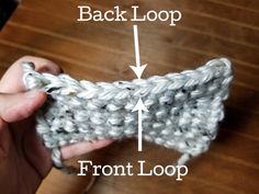 someone is crocheting the back loop on their knitting project